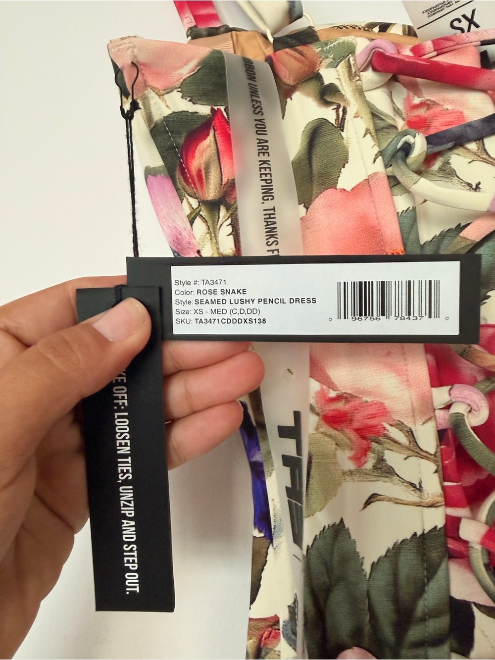 Seamed Lushy Pencil Dress - Rose Snake Floral